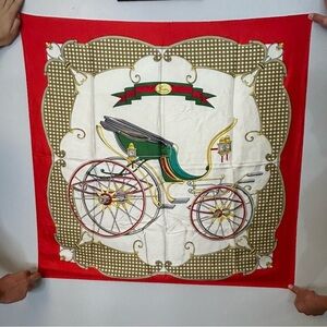 Gucci‎ Vintage Silk Carriage Scarf
